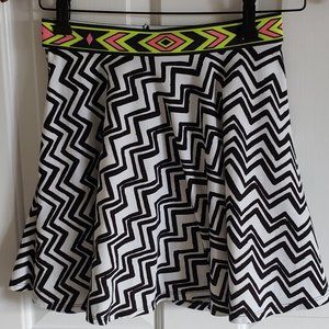 Material Girl Twirl Skater Skirt Small Chevron Pattern